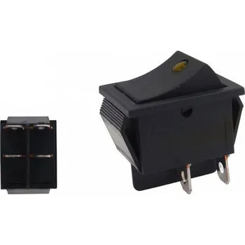 vypínač Kolébkový vypínač led 4 PIN žlutý