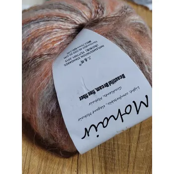 Příze Mohérová směsová pletací příze 4 ks oranžovo hnědá