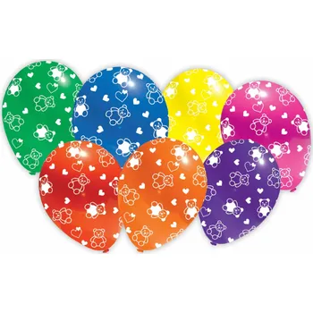 Balónek ALVARAK Narozeninové nafukovací balónky s medvídky 7 ks B-11