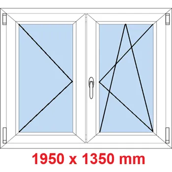 Okno Soft Dvoukřídlé plastové okno 195x135 cm, O+OS