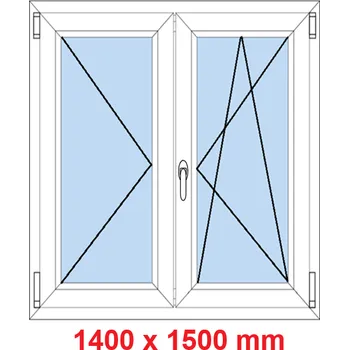Okno Soft Dvoukřídlé plastové okno 140x150 cm, O+OS