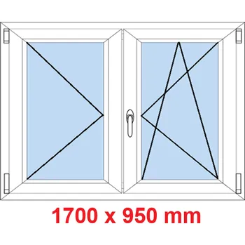 Okno Soft Dvoukřídlé plastové okno 170x95 cm, O+OS