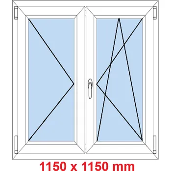 Okno Soft Dvoukřídlé plastové okno 115x115 cm, O+OS