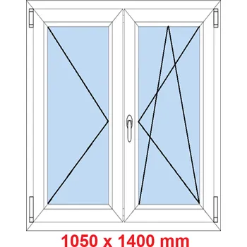 Okno Soft Dvoukřídlé plastové okno 105x140 cm, O+OS