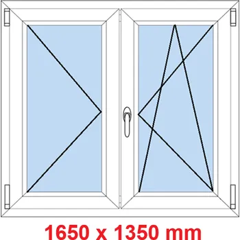 Okno Soft Dvoukřídlé plastové okno 165x135 cm, O+OS