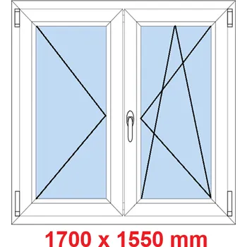 Okno Soft Dvoukřídlé plastové okno 170x155 cm, O+OS