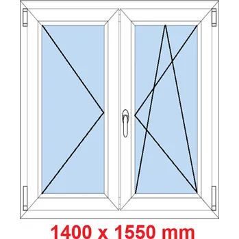 Okno Soft Dvoukřídlé plastové okno 140x155 cm, O+OS