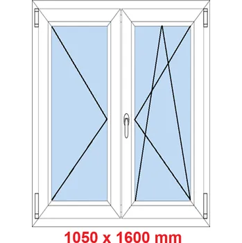 Okno Soft Dvoukřídlé plastové okno 105x160 cm, O+OS