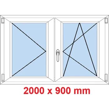 Okno Soft Dvoukřídlé plastové okno 200x90 cm, O+OS