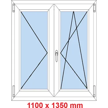 Okno Soft Dvoukřídlé plastové okno 110x135 cm, O+OS