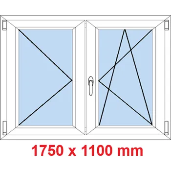 Okno Soft Dvoukřídlé plastové okno 175x110 cm, O+OS