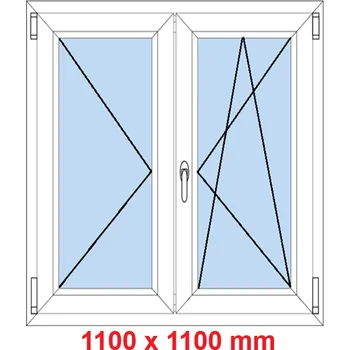 Okno Soft Dvoukřídlé plastové okno 110x110 cm, O+OS
