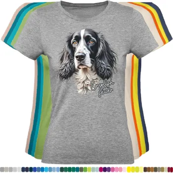 Dámské tričko damske-levne-bavlnene-tricko-digitalni-potisk-anglicky-setr Barva: Grey melange - šedá směs, velikost: M