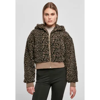 Dámská krátká oversized bunda AOP Sherpa darktaupeleo Urban Classics černá 2545796