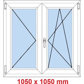 Okno Soft Dvoukřídlé plastové okno 105x105 cm, O+OS