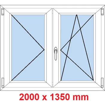 Okno Soft Dvoukřídlé plastové okno 200x135 cm, O+OS