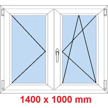 Okno Soft Dvoukřídlé plastové okno 140x100 cm, O+OS
