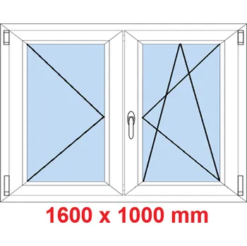 Okno Soft Dvoukřídlé plastové okno 160x100 cm, O+OS