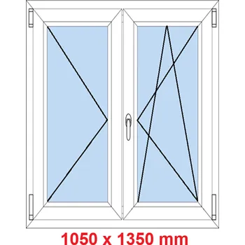 Okno Soft Dvoukřídlé plastové okno 105x135 cm, O+OS