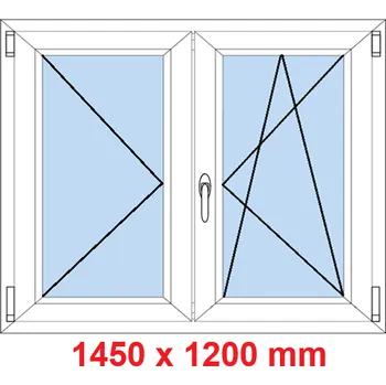 Okno Soft Dvoukřídlé plastové okno 145x120 cm, O+OS