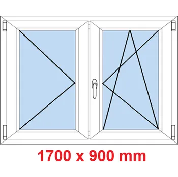Okno Soft Dvoukřídlé plastové okno 170x90 cm, O+OS
