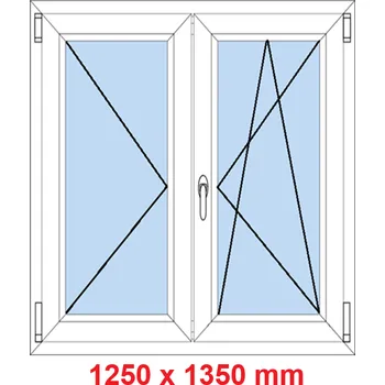 Okno Soft Dvoukřídlé plastové okno 125x135 cm, O+OS