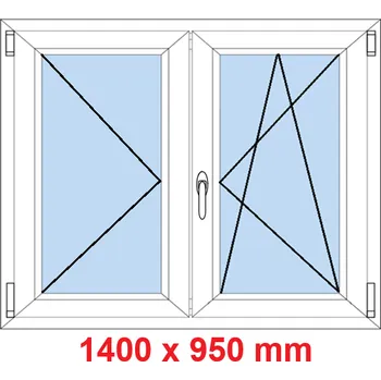 Okno Soft Dvoukřídlé plastové okno 140x95 cm, O+OS