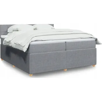 Postel Čalouněná dvoulůžková postel VidaXL 200x200 cm, odstíny šedé