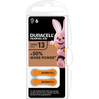 Článková baterie Duracell baterie do naslouchadel DA13 6ks