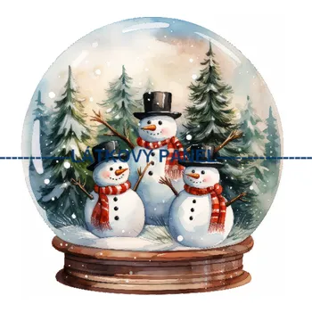 Látkový panel - Zimní těžítko - ZIM-73 Velikost: 35x35cm, Materiál: Teplákovina nepočesaná