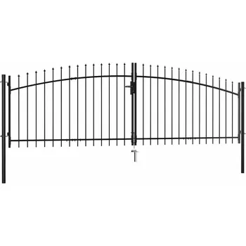 vidaXL Dvoukřídlá plotová brána s hroty 400 x 175 cm