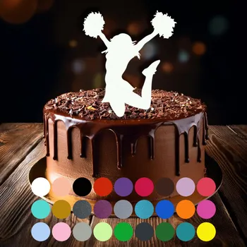 Jedlá dekorace na dort Zápich do dortu - Roztleskávačka (1) Světle modrá (pastelová)