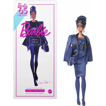 Panenka Mattel Sběratelská panenka Barbie v safírově modré róbě HRM60