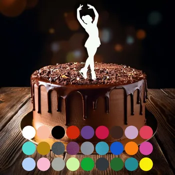 Jedlá dekorace na dort Zápich do dortu - Krasobruslení-dívka (1) Bílá