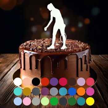 Jedlá dekorace na dort Zápich do dortu - Tenis-dívka (1) Malinová (průsvitná)