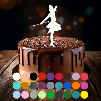 Jedlá dekorace na dort Zápich do dortu - Mažoretka (2) Růžová