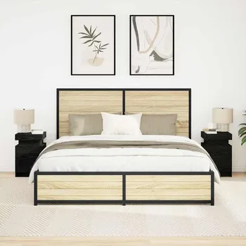 Noční stolek vidaXL Noční skříňka 2 pcs Černý dub 35 x 39 x 55 cm Kompozitní dřevo