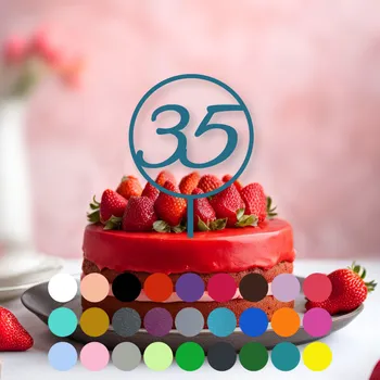 Jedlá dekorace na dort Zápich do dortu kulatý – číslice 35
