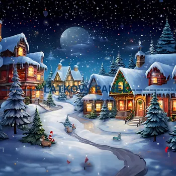 Látkový panel - Zimní městečko - ZIM-26 Velikost: 15x15cm, Materiál: Kočárkovina