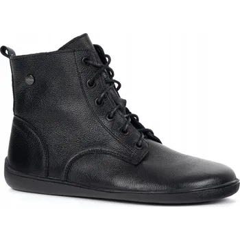 Dámská zimní obuv Dámské kotníkové boty kožené černé barefoot 1795POL zateplené 43