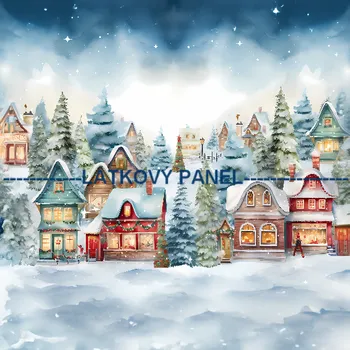 Látkový panel - Zimní městečko - ZIM-86 Velikost: 25x25cm, Materiál: Bavlna