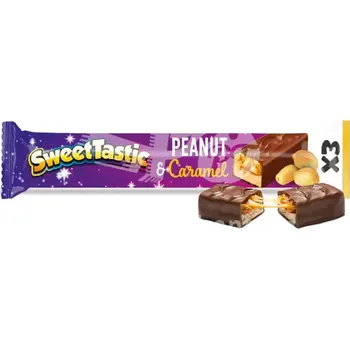 Čokoládová tyčinka SweetTastic Peanut + Caramel 60g
