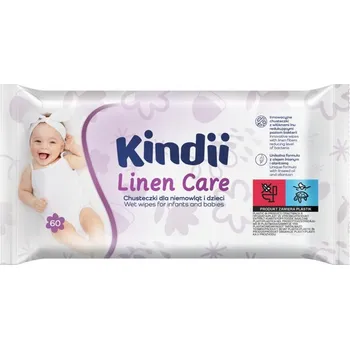 Dětský vlhčený ubrousek Vlhčené ubrousky Kindii Linen Care pro miminka a děti 60 kusů