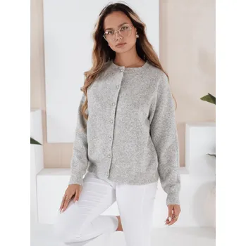 Dámské oblečení Šedý dámský svetr na knoflíky SELINA s viskózou MY2513 Velikost: M/L
