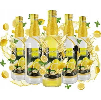 Láhev 5x Butelka OZDOBNA CYTRYNÓWKA Skleněné lahve Lihoviny 500 ml Louka
