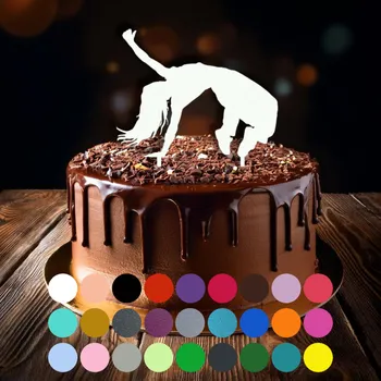 Jedlá dekorace na dort Zápich do dortu - streetdance, breakdance, hip hop, tanec (2) Medová (průsvitná)