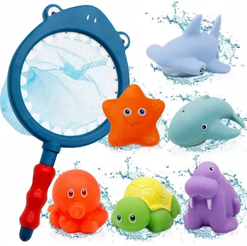 Hračka pro nejmenší ZVÍŘÁTKA do koupele vany Senzorické 7 ks BEZ DÍREK PRODUKT