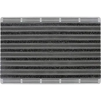 Rohožka VENKOVNÍ ČISTICÍ ZÓNA PŘED DVEŘE 60x90 VELKÁ GUMOVÁ PRÉMIOVÁ NA BOTY STŘÍBRNÁ