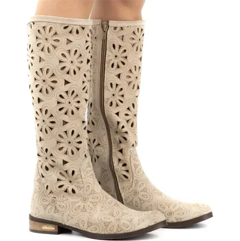 Dámské kozačky Olivier dámské kozačky ke kolenům, plochý podpatek, velikost 39