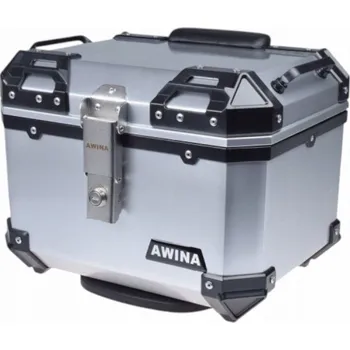 Motocyklový kufr centrální s montážní deskou 35L Stříbrný